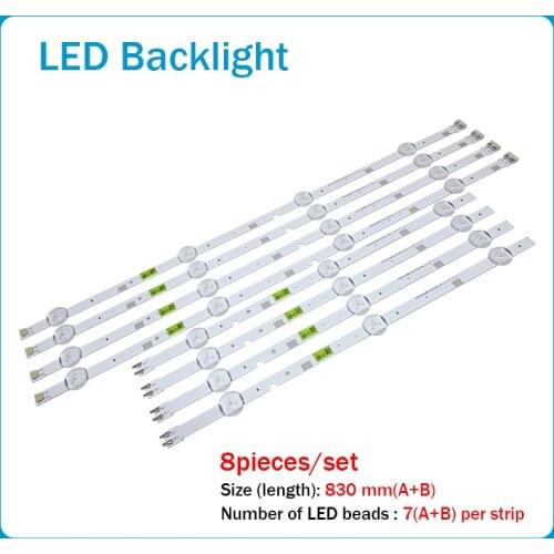 New 1set=8pcs LED strip for Samsung UN43J5200 2015 SVS43 FCOM FHD V5DN-430SMA-R1 V5DN-430SMB-R1 BN96-37294A 37295A BN96-38878A