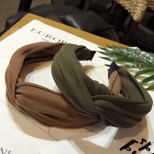 1 pc Women Bezel Fashion Korean Style Hairband Female Girls Casual Elegant Cloth Cross Solid Color Hair Accessories Headwear