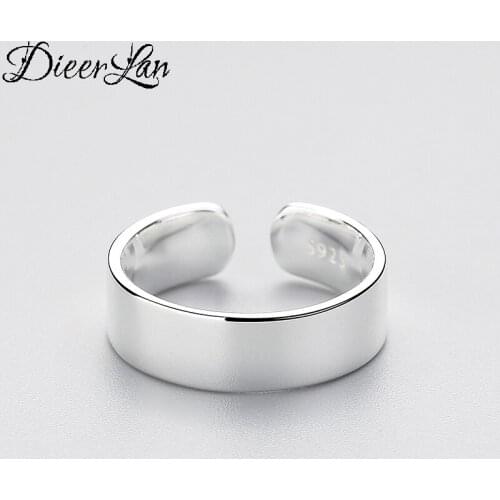Personality Vintage Silver Color Smooth Round Rings For Women Punk Thai Silver Resizable Rings