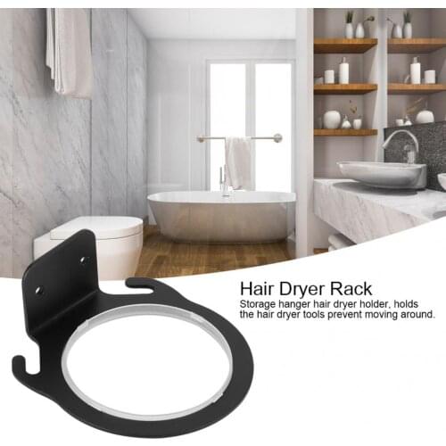 Space Aluminum Wall-mounted Hair Dryer Holder ABS Bathroom Shelf Storage Hairdryer Holder Rack Organizer For Hairdryer