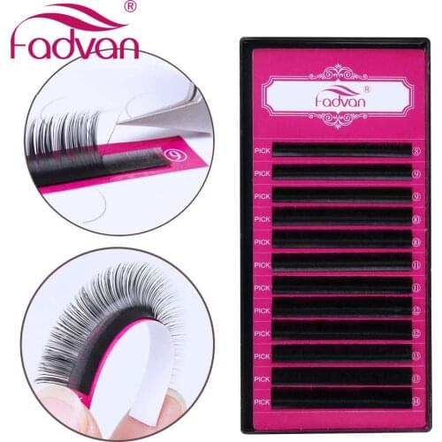 Fadvan False Eyelash Extensions JBCD Curl All Size Soft Thick Silk Synthetic Hair Cosmetic Makeup Tool Fake Eye Lashes for Build