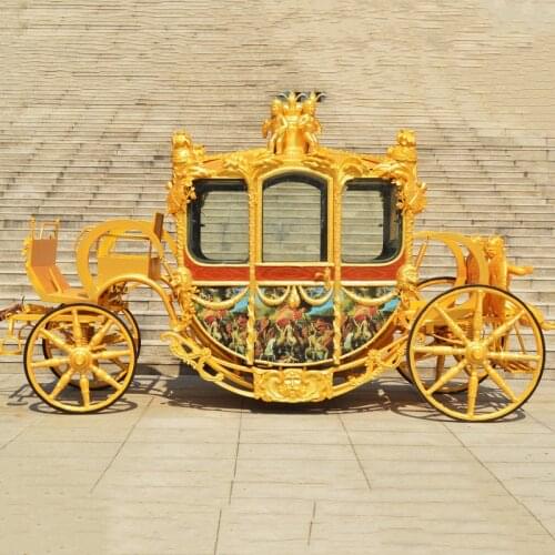 Romantic Sightseeing Customized Wedding Horse Cart Luxurious Horses Carriage Wagon For Tourist
