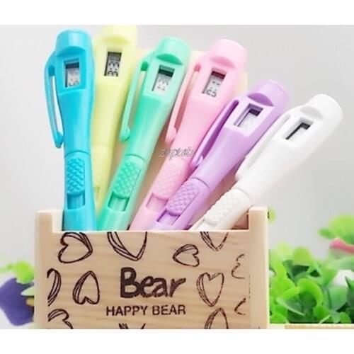 1Pc Ballpoint Pen with Digital Clock Electronic Clock Pen Exam Pens Watch Pen Drop ship