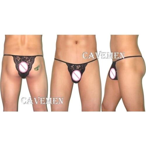 The ultimate temptation The mans lace plot * 1790*sexy men lingerie T-Back Thong G-String T pants Brief Underwear free shipping