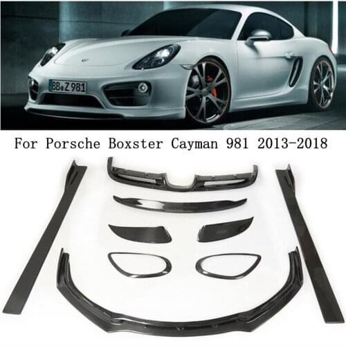Carbon Fiber Spoilers Front & Rear Lip Spoiler Side skirts Diffuser For Porsche Cayman 981 2013 2014 2015 Bumper Modification
