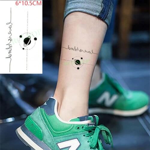Waterproof Temporary Tattoo Sticker Line Planet Circle Dot Moon Flash Tatoo Fake Tatto Hand Arm Neck Body Body Art for Woman Men