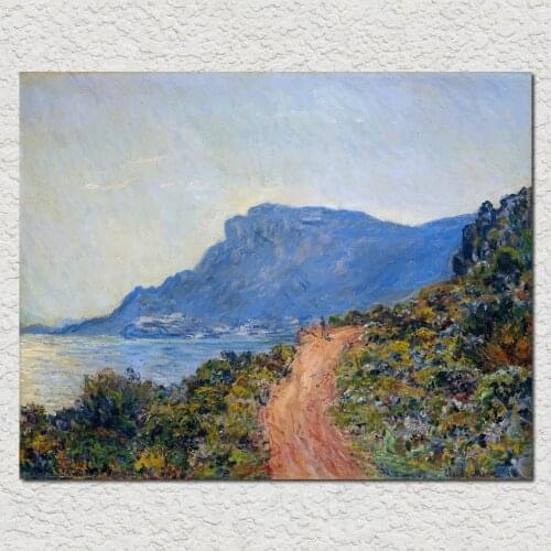 Handmade oil painting reproduction of Claude Monet High quality Claude La Corniche Sun Living room decor