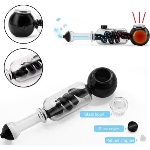 Premium Hand Pipe With Removable Glass Bowl Dry Herb Tobacco Smoking Pipe Gadget For Men Glass Water Pipe