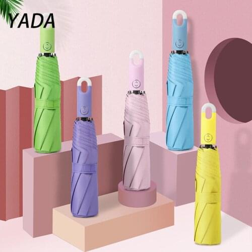 YADA High Quality Automatic DIY Umbrella Rain Women Sunny And Rainy UV Umbrella For Womens Windproof Umbrellas Parasol YS210028