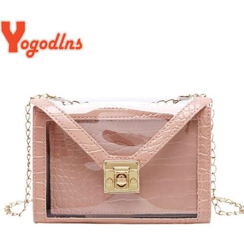 Yogodlns Crossbody Bags For Women Fashion Chian Transparent Jelly PVC Package bag Mini Shoulder Purse