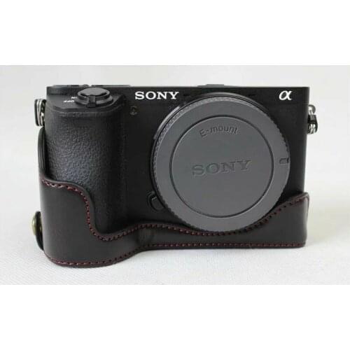 PU Leather Protect Half case Bag Grip for Sony Alpha a6500 ILCE-6500