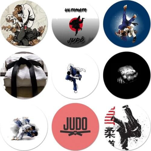 58mm Japan Judo Icons Pins Badge Decoration Brooches Metal Badges For Backpack Decoration