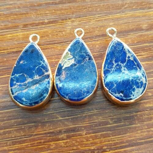 10*28mm Natural Semi-precious Stone Charms Women Jewelry Making Agates Drop-shaped Pendant for DIY Necklace Earrings Accessories