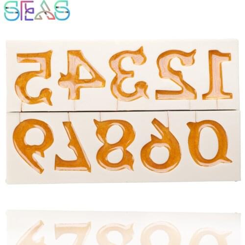 3D Artistic Arabic Numerals Silicone Molds DIY Biscuits Molds Cake Decorating Tools Party DecorationBaking Tray Molds