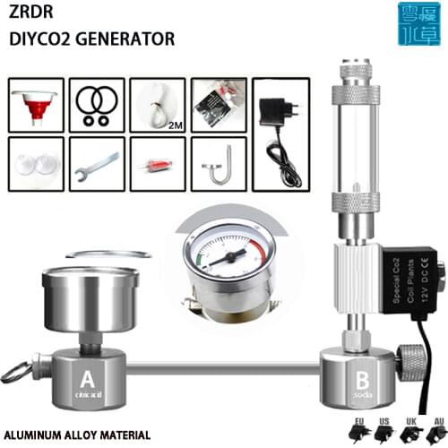 Aquarium DIY CO2 generator, bubble counter diffuser with solenoid valve,carbon dioxide reactor kit for control of aquatic plants