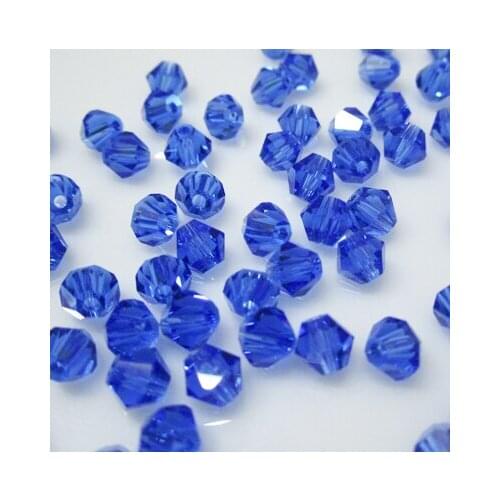 Free Shipping, 288pcs/Lot 6mm sapphire color Chinese Top Quality Crystal Bicone Beads