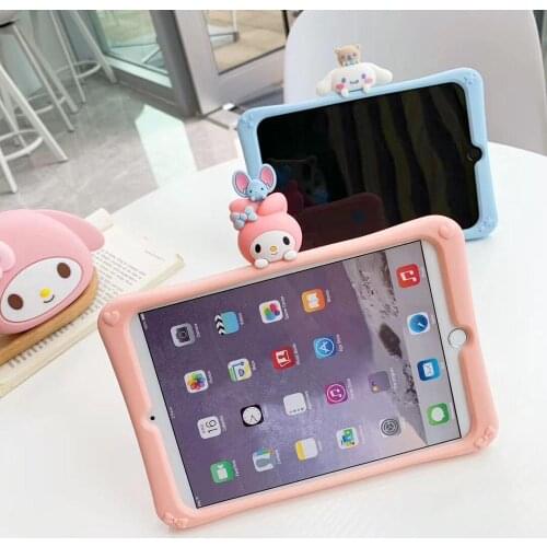 Cover for IPad 10.2 9.7 2018 2017 Pro 9.7 10.5 11 Air 1 2 3 4 Tablet Kids Girl & Dog Cartoon Silicon Case Stand Shell Funda +pen