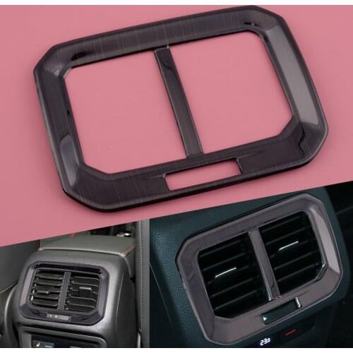 Black Inner Rear Armrest Box Air Vent Outlet Trim Frame Cover Fit For VW Tiguan MK2 2016 2017 2018