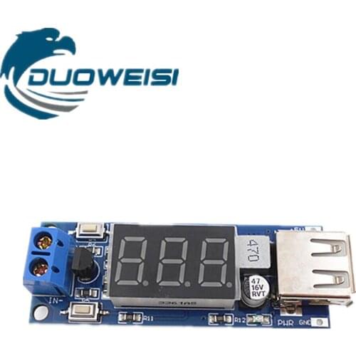 DC-DC Step-Down Power Module Voltmeter + 5V USB Charging Board Phone Charging/Car 5V