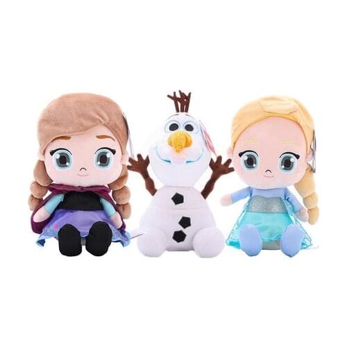 Disney Original Anime Cartoon High Quality 23CM Frozen Elsa Olaf Plush Toys Dolls Bear Bedroom Decor Gifts For Children