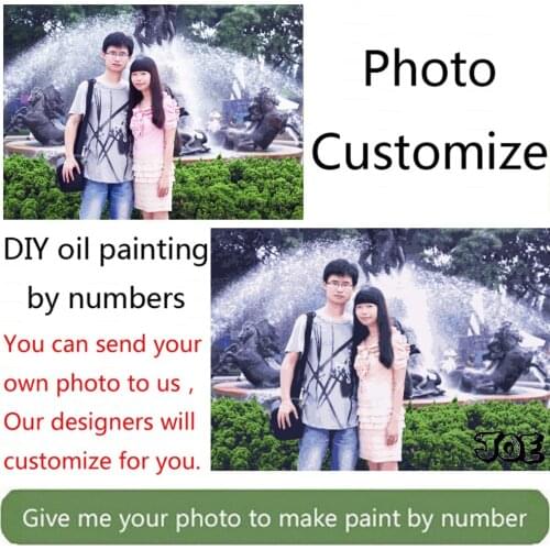 Cool! Customized DIY Digital Oil Painting by Numbers Photo Custom Drawing Canvas Portrait Wedding Family Gift Top PBN