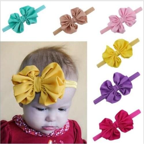 MengNa DIY Large Chiffon Bow Headband Bowknot Headbands Hair bands Hair Ties Girls Hair Accessories 50pc/lot