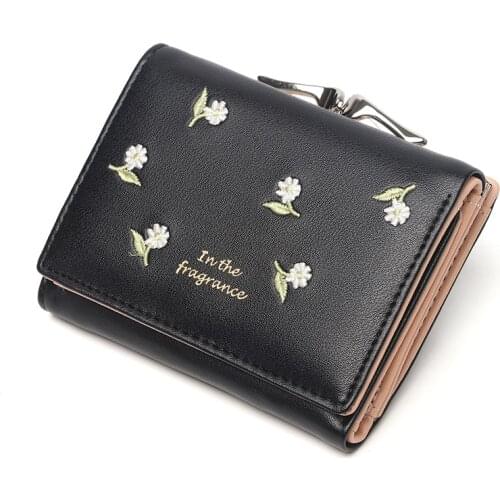 Fashion Flower Wallet Women Small Coin Purse Brand Designer Leather Female Wallet Mini Pocket Purse Ladies Wallet Card Holders