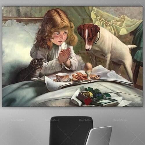 Pray Charles Burton Barber Poster Printed Painting Poster Gift Poster Living Room Printable Art Deco Children Poster Wall Decora