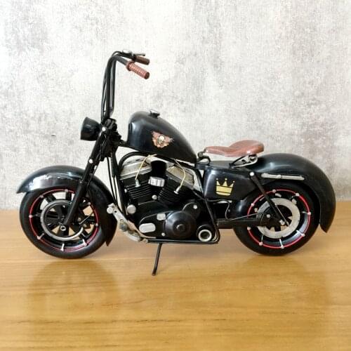 Motorcycle-Model-Toys Gifts Vintage Ornaments Iron Car Crafts Figurines Vehicle Bar Furnishings Kid Gift Home Decor Collection