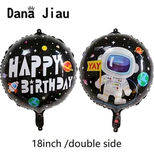 NEW boy HAPPY BIRTHDAY party decoration outer space astronaut foil balloon YAY Planet explore partner holiday toy