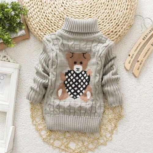 NYSRFZ new baby girls boys autumn/winter wear warm cartoon sweaters children pullovers outerwear babi turtleneck sweater