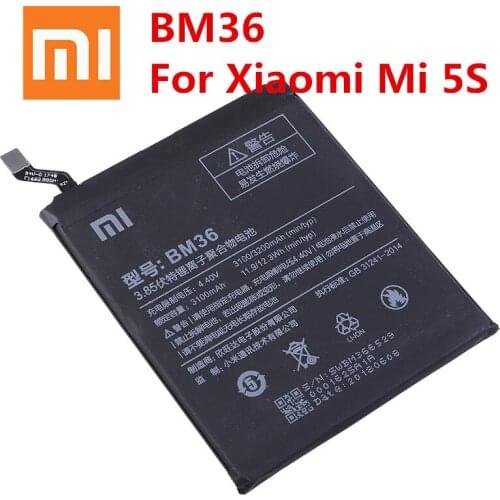 Xiao mi 100% Orginal BM36 3200mAh Battery For Xiaomi Mi 5S MI5S M5S BM36 High Quality Phone Replacement Batteries +Tools