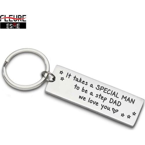 Stepdad Keychain Gifts for Him Step Father Non-Biological Dad Father from Wife Kids Fathers Day Birthday Wedding Gifts
