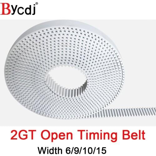 2GT Open synchronous belt 2GT-6 width 6/9/10/15mm polyurethane Steel PU S2M Timing belt Small backlash 3D printer