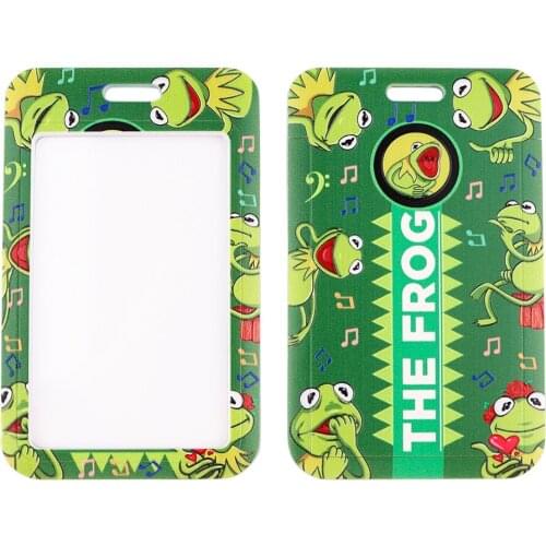 PC3295 Cartoon Frog Lanyard ID Badge Holder Animation Gym Mobile Phone Straps USB Badge Holder DIY Hang Rope