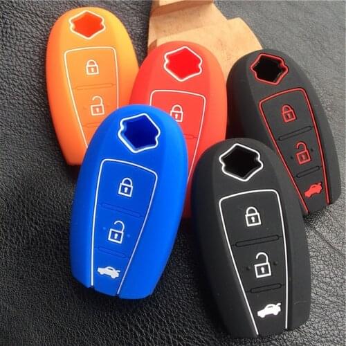 Silicone rubber car Key Cover For Suzuki Swift Kizashi SX4 S-Cross Maruti Ciaz Baleno 3button remote Key