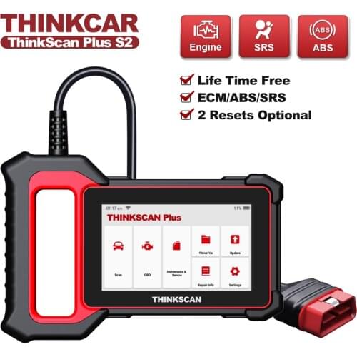 THINKCAR Thinkscan Plus S2 OBD2 Scanner Professional Scan Tools ETS RESET Code Reader Full System Car Diagnostic Tool