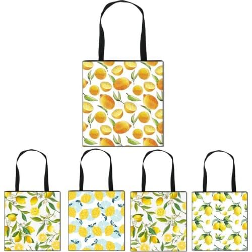 Interesting Sweet Lime fruit Printing Handbag Women Organizer High-capacity Fashion Shopping Bags Girls Travel Storage