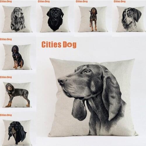 Dark Brown Hunting Coyote Dog pillow covers decorative cushion covers for sofa Pillows Animal dogs pillowcase cushions cover