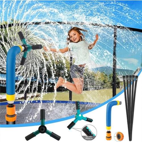 Stainless Steel Trampoline Rotating Sprinkler Summer Outdoor Water Game Toy Gardening Lawn Sprinkler Leakproof Watering Device