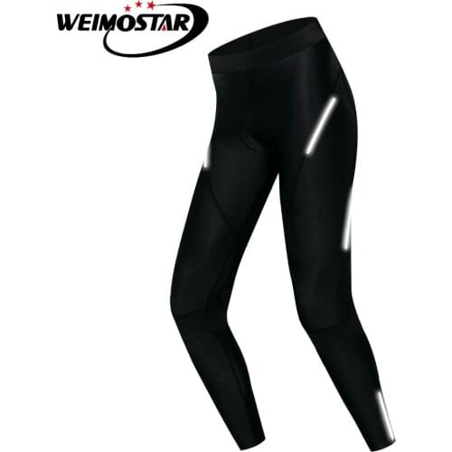 Weimostar Winte Cycling Long Pants Women Fleece Warm Mountain Bike Bermuda 3D Gel Padded Sport Mtb Bicycle Black Pants Trousers