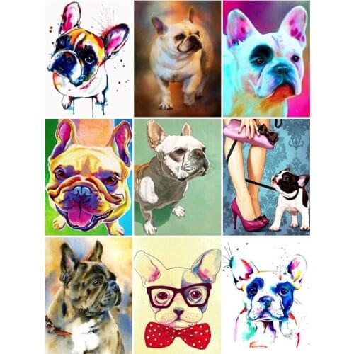 Yumeart Paint With Diamond Painting French Bulldog Mozaik 5D DIY Diamond Embroidery Sale Diamond Mosaic Picture Rhinestones Kits