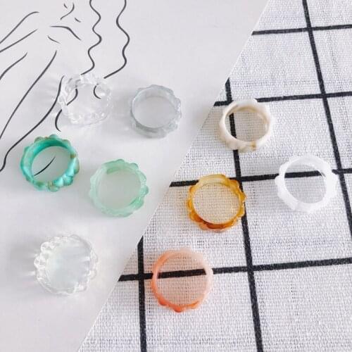 DIY jewelry accessories fresh and transparent blooming jelly color outer ring wavy ring jewelry accessories materials