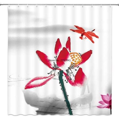 Bathroom Shower Curtain 3D printing Waterproof Curtain Polyester Eco-friendly Bath Curtain Home Decoration With 12 Hook