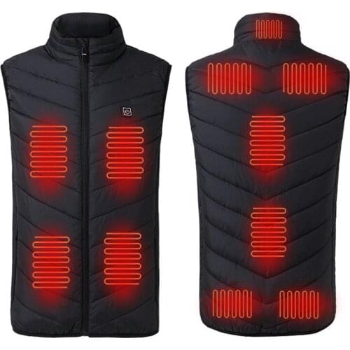 New Heated Vest Men Women Usb Heated Jacket Heating Vest Thermal Clothing Hunting Vest Winter Heating Jacket BlackS-6XL