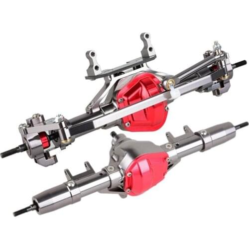 1Set 1/10 Rc Car Complete Alloy CNC Metal Front And Rear Axle With Arm CNC Machined For 1:10 Rc Crawler AXIAL SCX10 RC4WD