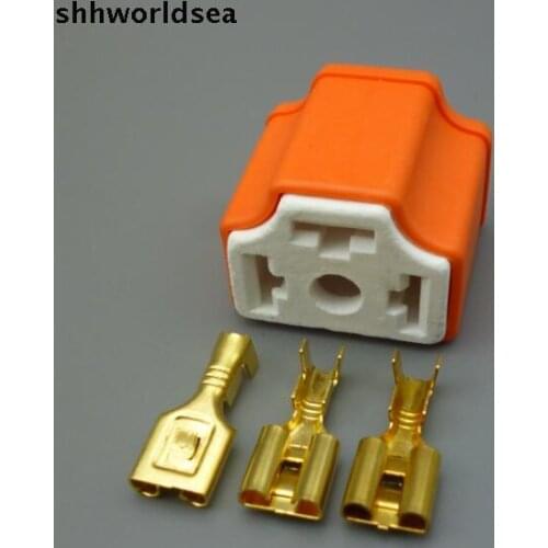 Shhworldsea 10 sets 3Pin 7.8mm H4-2A ceramic bulb socket Car connector,H4 Auto lamp holder plug 7.8mm lamp plug for Audi VW