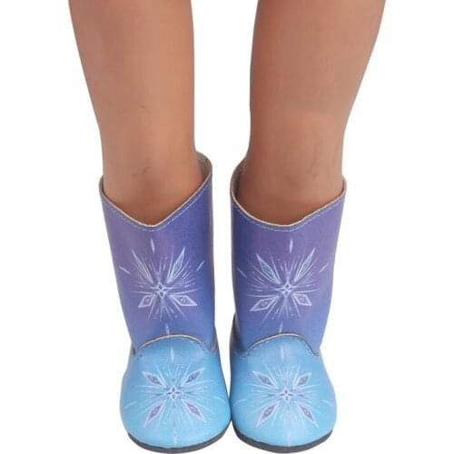 18 inch dolls latest snow and ice 2 Anna Aisha American baby printing shoes 3cm baby shoes new born baby shoes