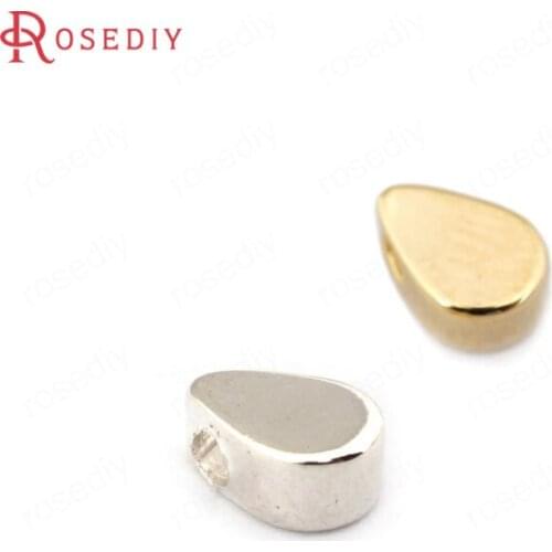 33576)20PCS 6*4MM 24K Gold Color Brass Small Teardrop Shape Charms Pendants High Quality Diy Jewelry Findings Accessories