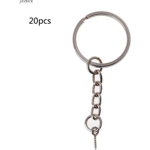 20Pcs Screw Eye Pin Key Chains With Open Jump Ring Chain Extender DIY Jewelry Making Tool Ring Keychain